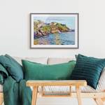 Impression d’art la baie de Rapallo III Partiellement en pin massif - Gris - 70 x 50 cm