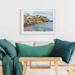 Impression d’art la baie de Rapallo II Partiellement en pin massif - Blanc - 40 x 30 cm