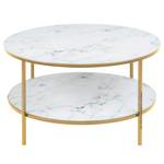 Salontafel Katori IV glas/metaal - witte marmeren look - Goud