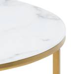 Table basse Katori IV Verre / Métal - Imitation marbre blanc - Doré