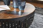 Tavolino da salotto Melbach Legno massello di mango / Ferro - Marrone scuro / Nero