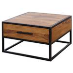 Table basse Kienitz Sheesham massif / Fer - Marron foncé / Noir