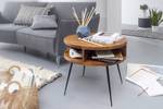 Table basse Blumberg Sheesham massif / Acier inoxydable - Marron / Noir