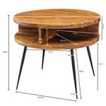 Table basse Blumberg Sheesham massif / Acier inoxydable - Marron / Noir