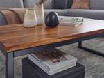 Table basse Lindow Sheesham massif / Acier inoxydable - Marron foncé / Noir