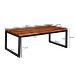 Table basse Lindow Sheesham massif / Acier inoxydable - Marron foncé / Noir