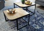 Tables basses Eldetal - Lot de 2 Manguier massif / Fer - Marron clair / Noir - Marron clair