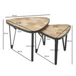 Tables basses Malchow - Lot de 2 Manguier massif / Fer - Marron clair / Noir