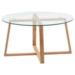 Tavolino da salotto Zietlitz Vetro temprato / Rovere massello - Marrone chiaro - 78 x 41 cm