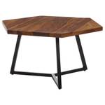 Table basse Breesen Sheesham massif / Acier inoxydable - Marron foncé / Noir