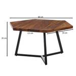 Table basse Breesen Sheesham massif / Acier inoxydable - Marron foncé / Noir