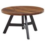 Table basse Belitz Sheesham massif / Acier inoxydable - Marron foncé / Noir