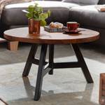 Table basse Belitz Sheesham massif / Acier inoxydable - Marron foncé / Noir