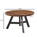 Table basse Belitz Sheesham massif / Acier inoxydable - Marron foncé / Noir