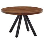 Table basse Jahmen Sheesham massif / Acier inoxydable - Marron foncé / Noir