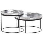 Tables basses Seedorf - Lot de 2 Aluminium / Acier - Argenté / Noir - Argenté / Noir