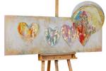 Acrylbild handgemalt Color My Heart Beige - Massivholz - Textil - 150 x 50 x 4 cm