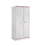 Armoire à vêtements Smoozy Rose ou bleu - Bords pivotants Vernis blanc