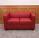 2er Sofa Lille Rot - Echtleder - 137 x 70 x 75 cm