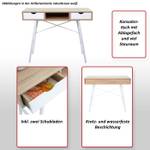 Table console E92 Blanc - Bois manufacturé - Métal - En partie en bois massif - 100 x 80 x 40 cm