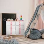Kommode für Kinder 6 Schubladen Pink - Weiß - Holzwerkstoff - Metall - Textil - 68 x 62 x 41 cm