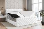 Boxspringbett BOXI8-Z Hochglanz Weiß - Breite: 180 cm - H4