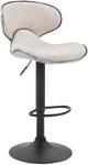 Tabouret de bar Las Vegas V2 Lot de 2 Blanc crème - Noir