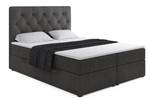 Boxspringbett ROMI Esche Schwarz Dekor - Breite: 160 cm - H3