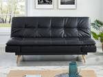 Canapé convertible ZARINA Noir - Cuir synthétique - 94 x 91 x 185 cm