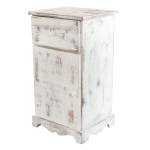 Commode table d'appoint Blanc - En partie en bois massif - 35 x 63 x 29 cm