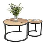 Set) Natur Couchtisch (2er