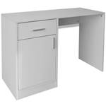 Schreibtisch Weiß - Metall - Massivholz - 100 x 73 x 100 cm