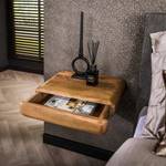 Nachttisch Arbol Beige - Massivholz - 45 x 13 x 35 cm