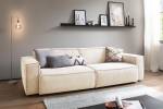 Sofa SAMU Einzelsofa Stoff KAWOLA Sofa SAMU 3-Sitzer Stoff creme - Cremeweiß - Breite: 256 cm