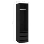 Kleiderschrank 298537-2 Schwarz - Breite: 50 cm