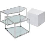 Table basse Combination Blanc - Verre - 95 x 40 x 95 cm