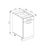 Meuble bas R-Line 40cm style rustique Blanc - Bois manufacturé - 40 x 81 x 46 cm