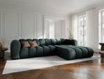 modulares Ecksofa LUPINE 4 Sitzplätze Hochglanz Petrol