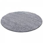 Tapis shaggy UNI L ⌀160 argent Argenté - 160 x 160 cm