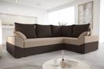 Ecksofa DENVI-PLUS Beige - Braun - Holzwerkstoff - 235 x 90 x 160 cm