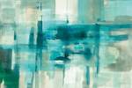 Tableau abstrait Liquide bleu 60 x 40 cm - Verre