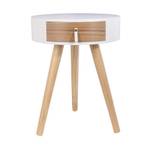 Nachttisch aus skandinavischem Holz "Nor Weiß