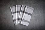 4er Set Geschirrtücher Streifen Grau - Textil - 50 x 1 x 70 cm