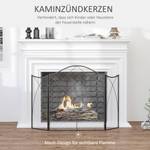 Kaminschutzgitter 820-263 Schwarz - Metall - 2 x 76 x 126 cm