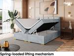 Boxspringbett Antonio Gold Hellgrau - 200 x 214 cm - H4