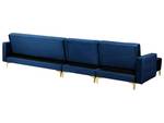 Canapé d'angle ABERDEEN Bleu - Doré - Bleu marine - Largeur : 347 cm