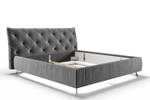 Bett ANNY Polsterbett Velvet Grau - 236 x 111 cm