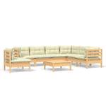 Garten-Lounge-Set Weiß - Massivholz - 64 x 29 x 64 cm