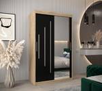 Armoire à portes coulissantes york 2 Noir - Imitation chêne de Sonoma - Largeur : 120 cm - 2 porte