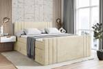 Boxspringbett IDRIKO-Z KING Ecru - Breite: 200 cm